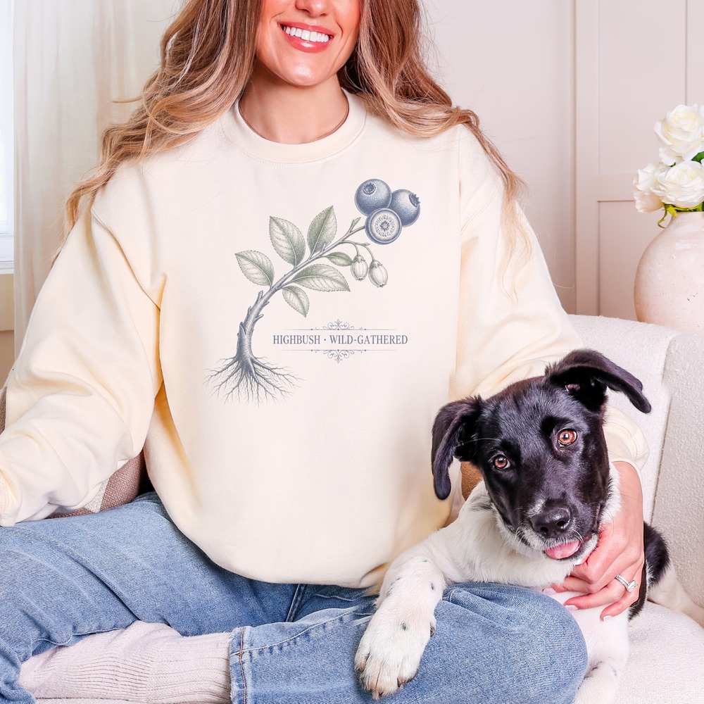 Highbush Wild-Gathered Blueberry Plant Specimen Sweatshirt